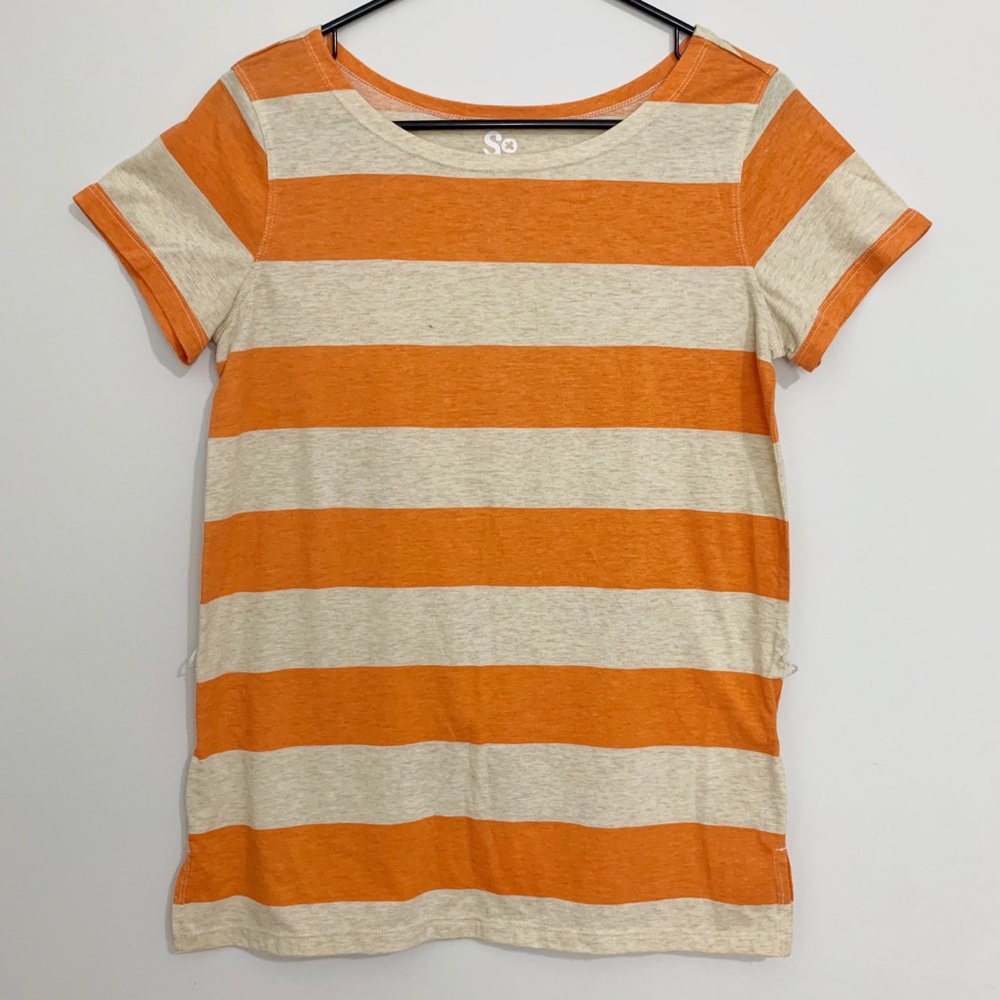 SO Short Sleeved Stripe Top